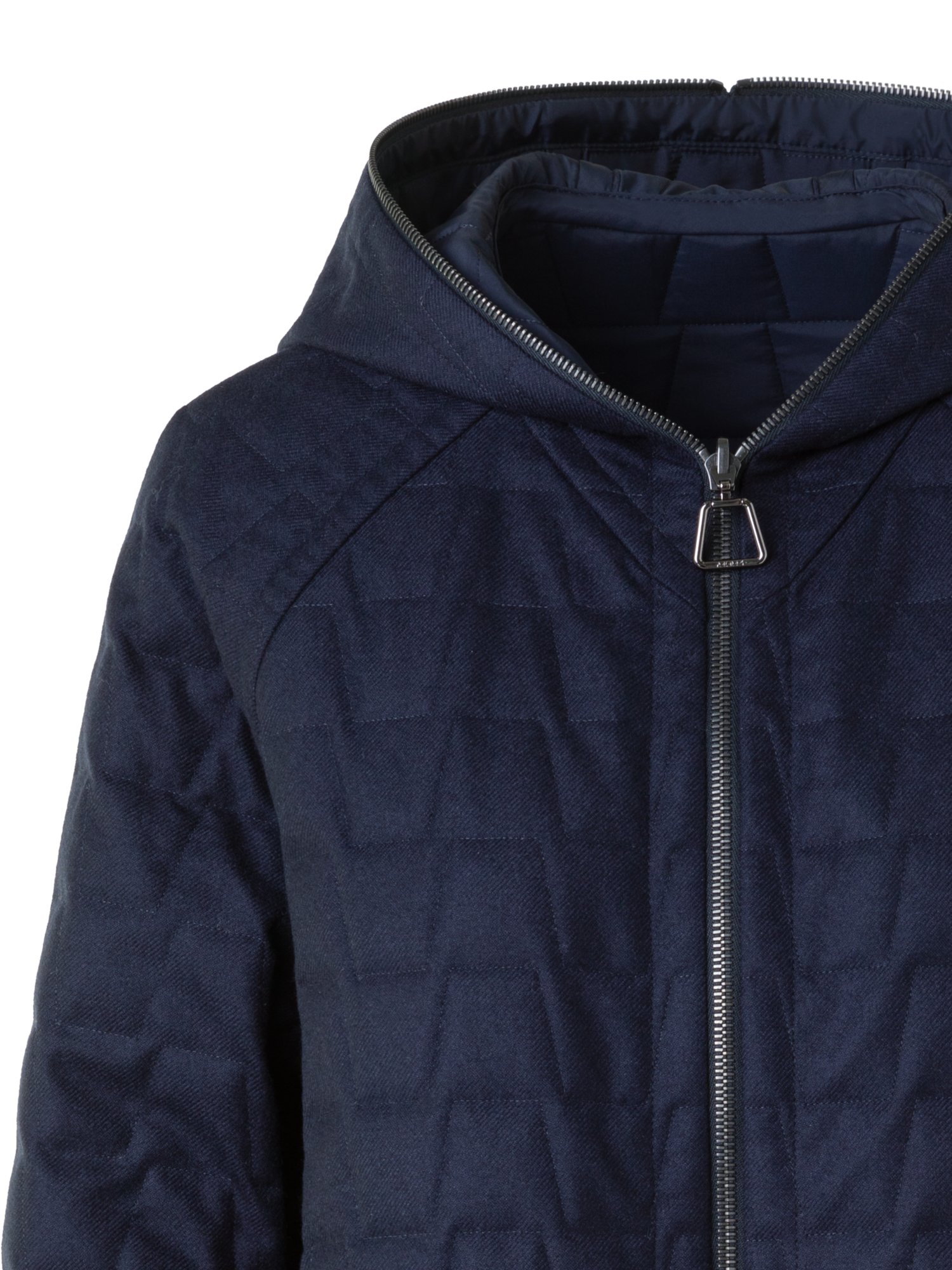 Designer Reversible Quilted Storm-System® Hooded Jacket - neutral - navy - blue