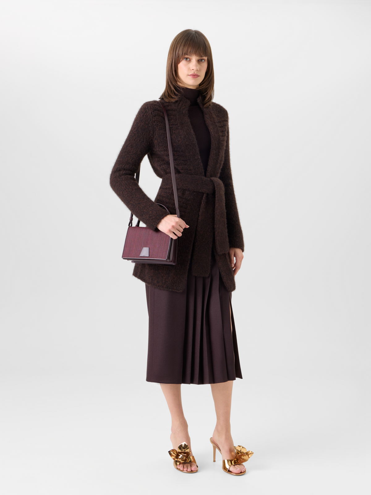Designer Alice Small Top Handle Bag - wine 