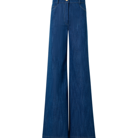 Weite Baumwoll-Stretch Denimhose