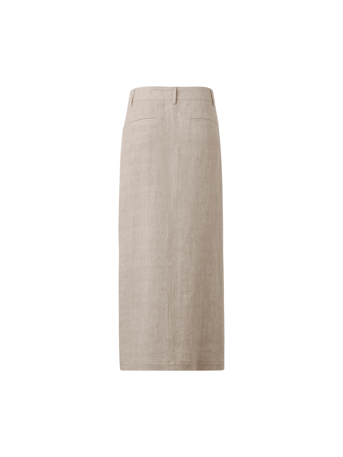 Designer Long Pencil Skirt in Linen - neutral - pastel - beige