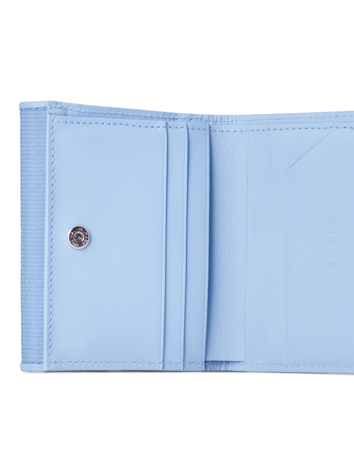 Designer Compact Wallet in Horsehair and Leather - blue