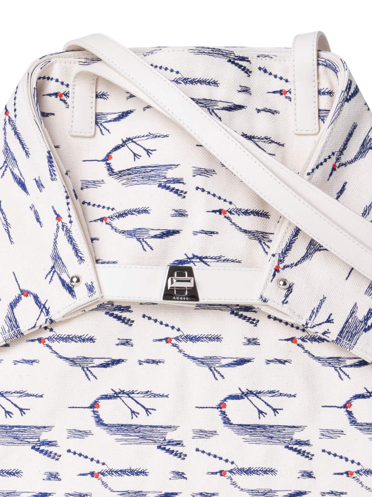 Designer Ai Medium Shoulder Tote - white - blue - multicolor - ecru