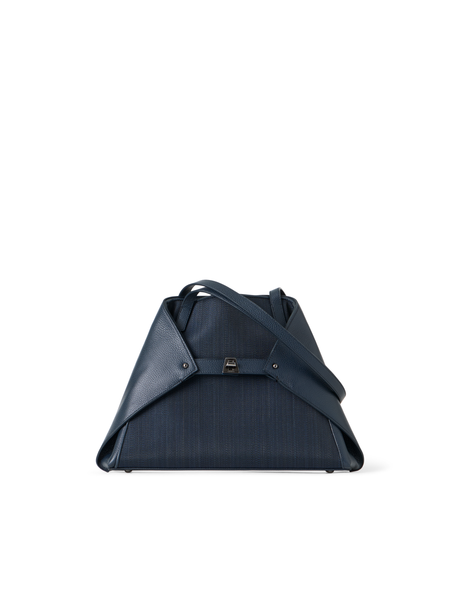 Designer Ai Small Shoulder Tote - neutral - navy - blue