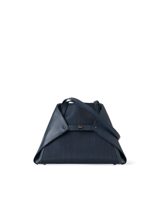 Designer Ai Small Shoulder Tote - neutral - navy - blue