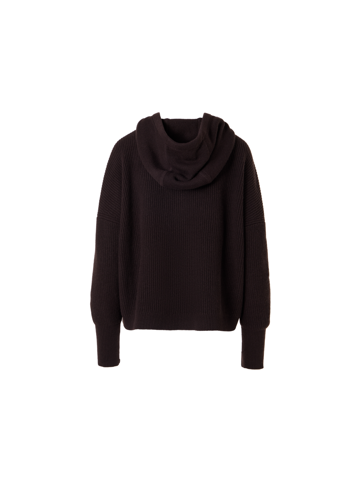 Designer Wool Cashmere Hoodie with Front Pocket - brown
