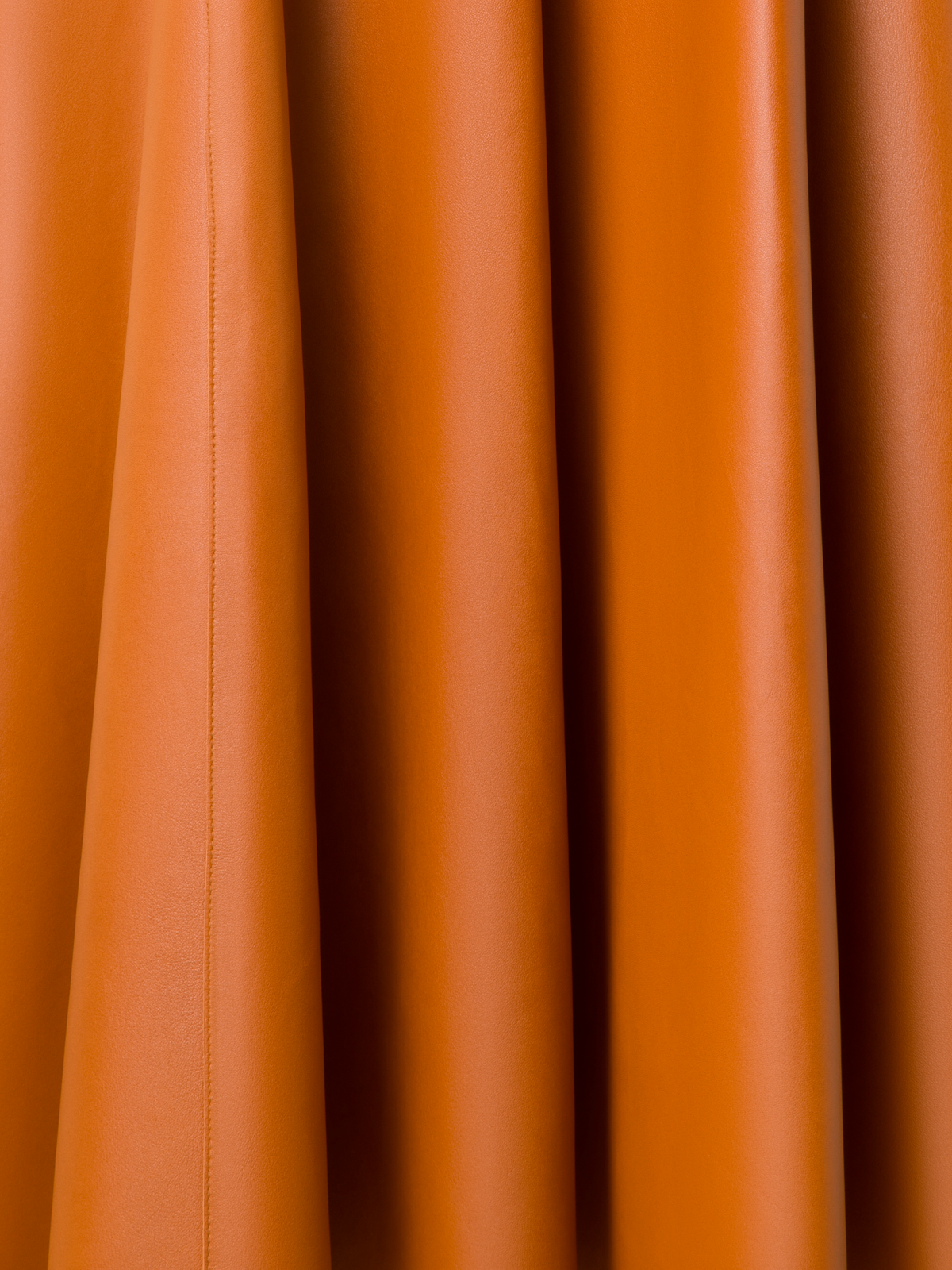 Designer Midi Leather Skirt in A-Line  - neutral - brown