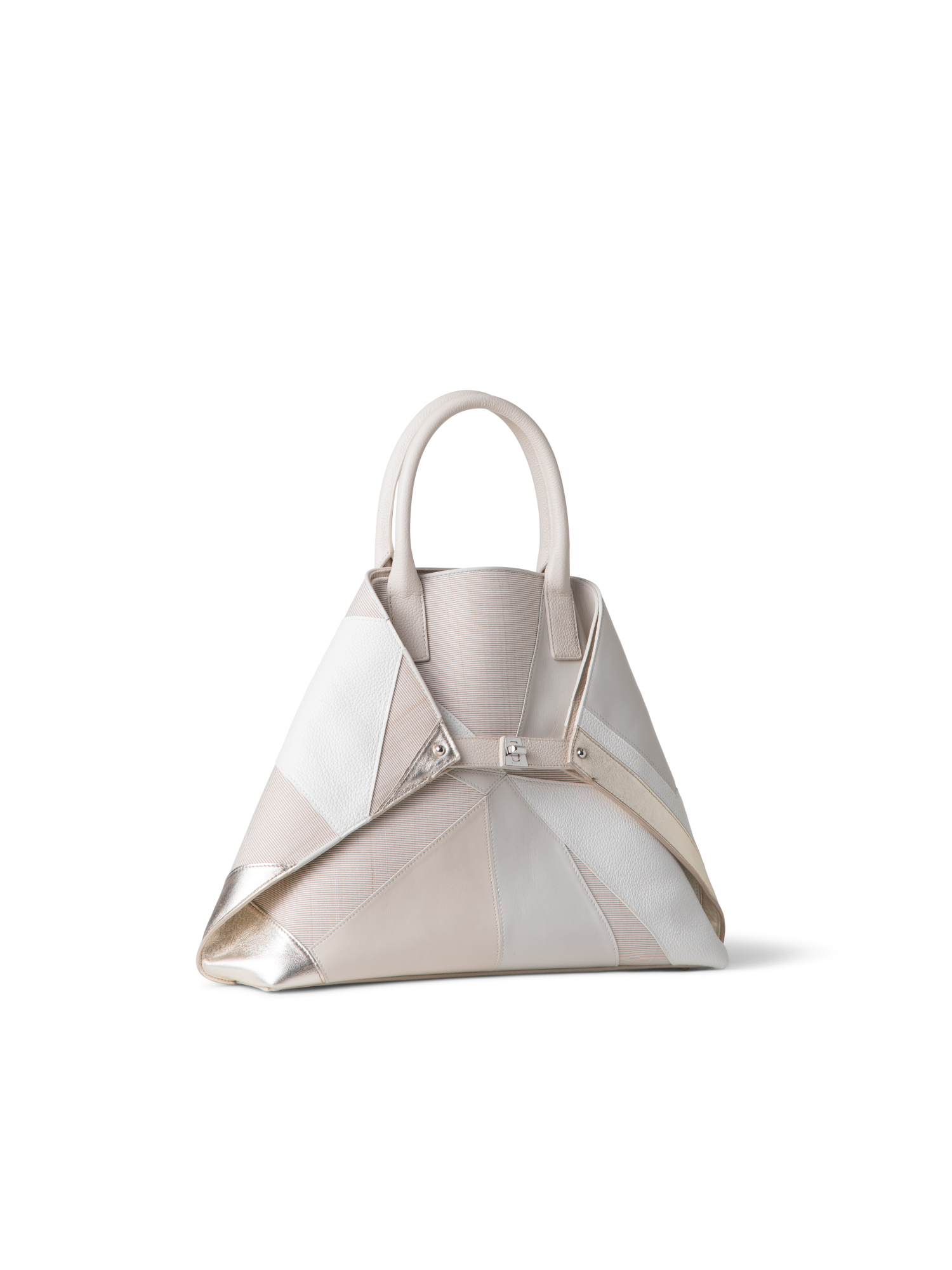 Designer Ai Medium Top Handle Tote - white - neutral - multicolor - ecru