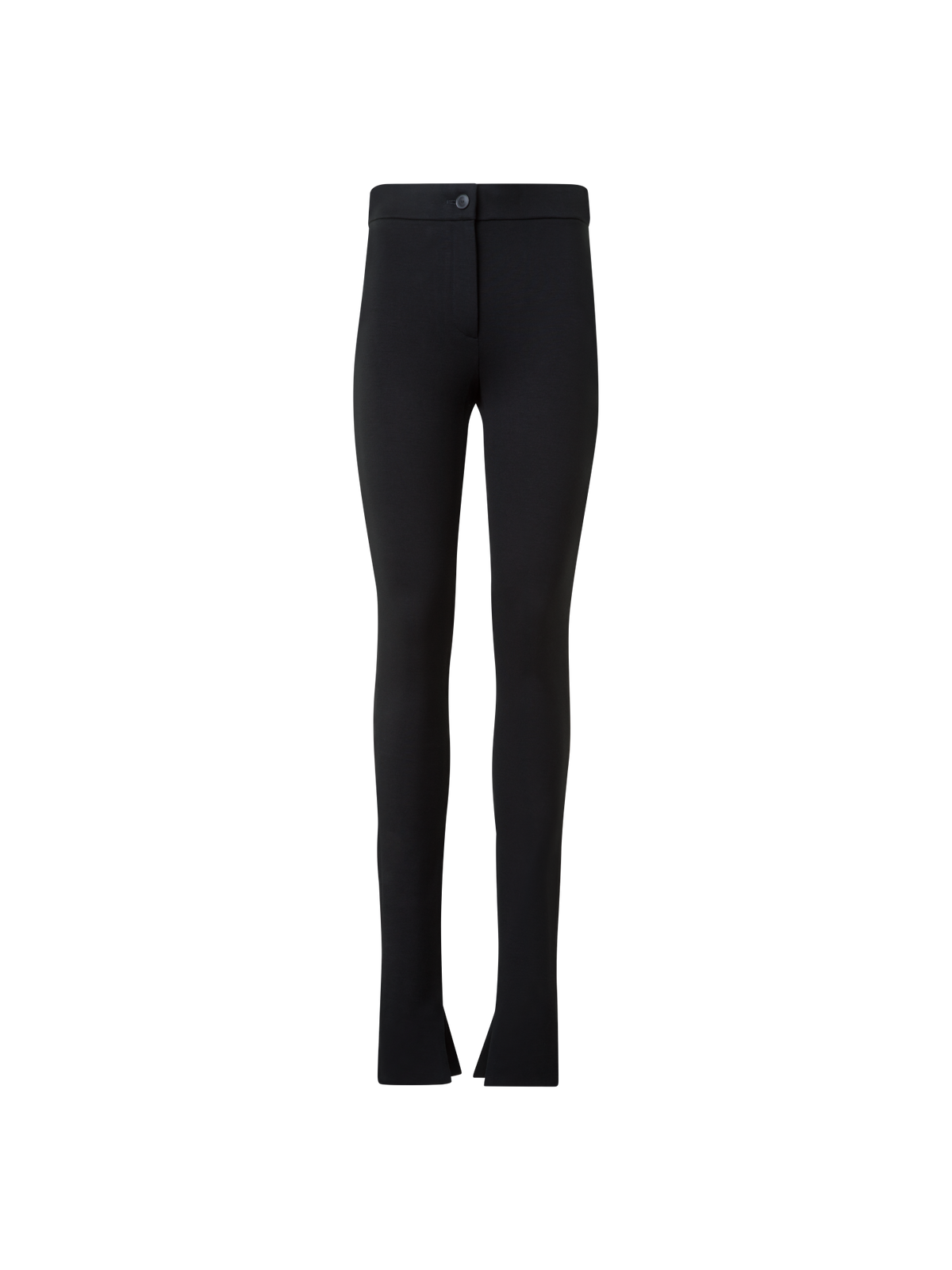 Designer Skinny Stretch Jersey Leggings with Slit - black - neutral