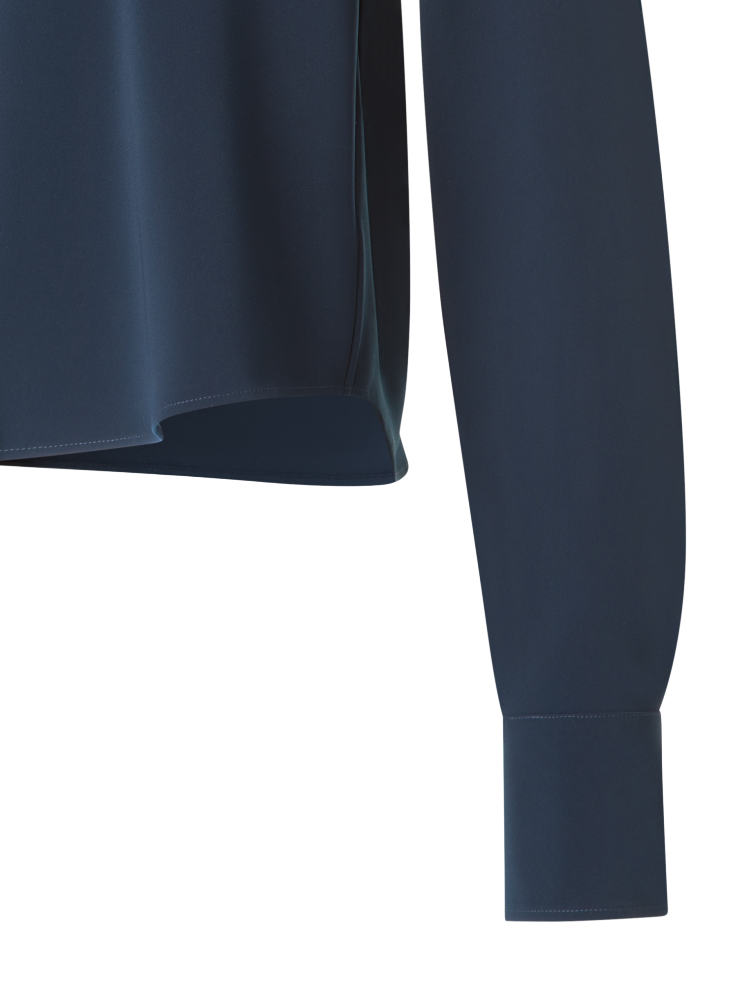 Designer Cropped Boxy Blouse in Signature Laser Cut - neutral - navy - blue