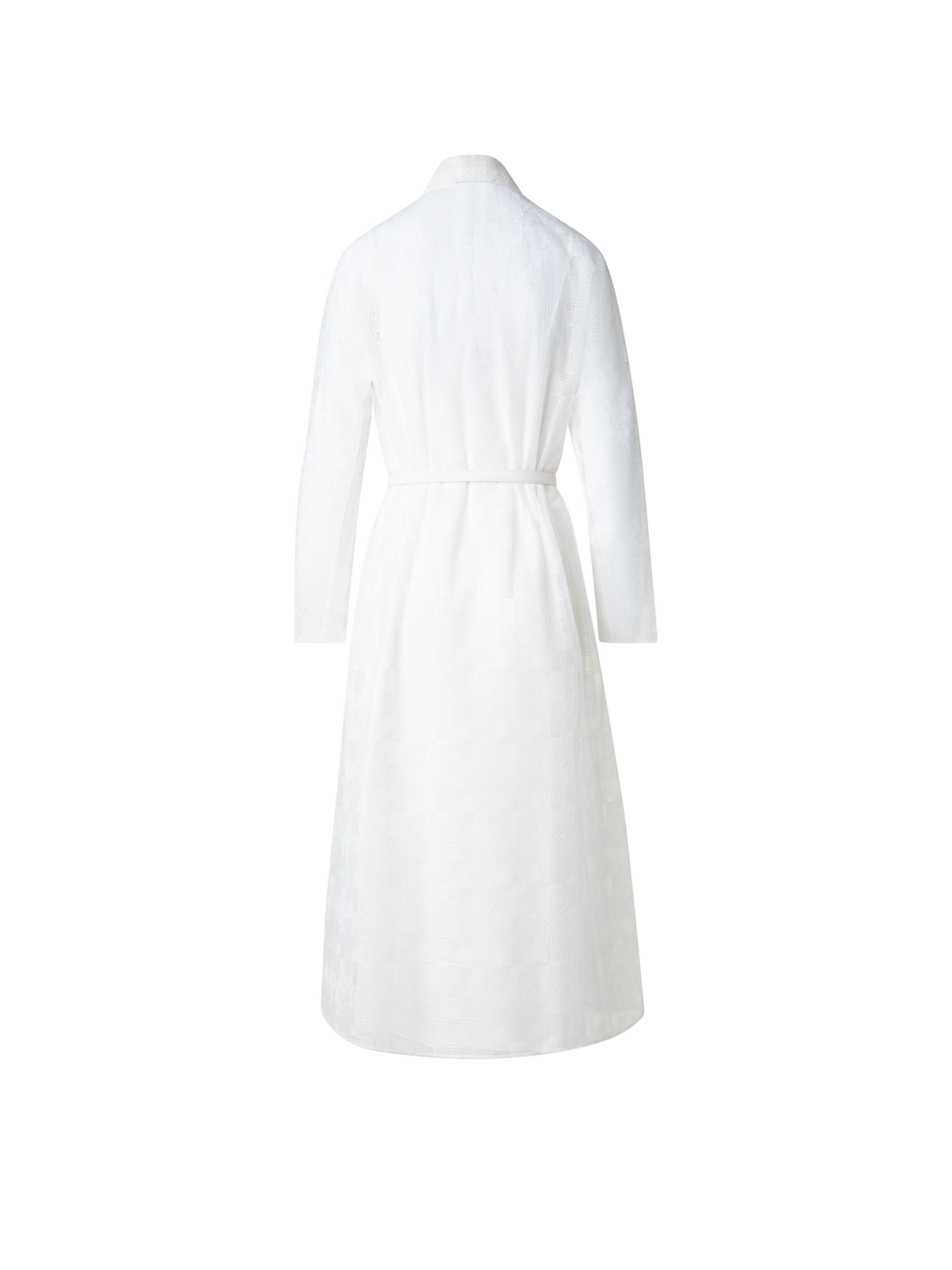 Designer Shirt Dress in Lizzy Grid Embroidery - ecru - white