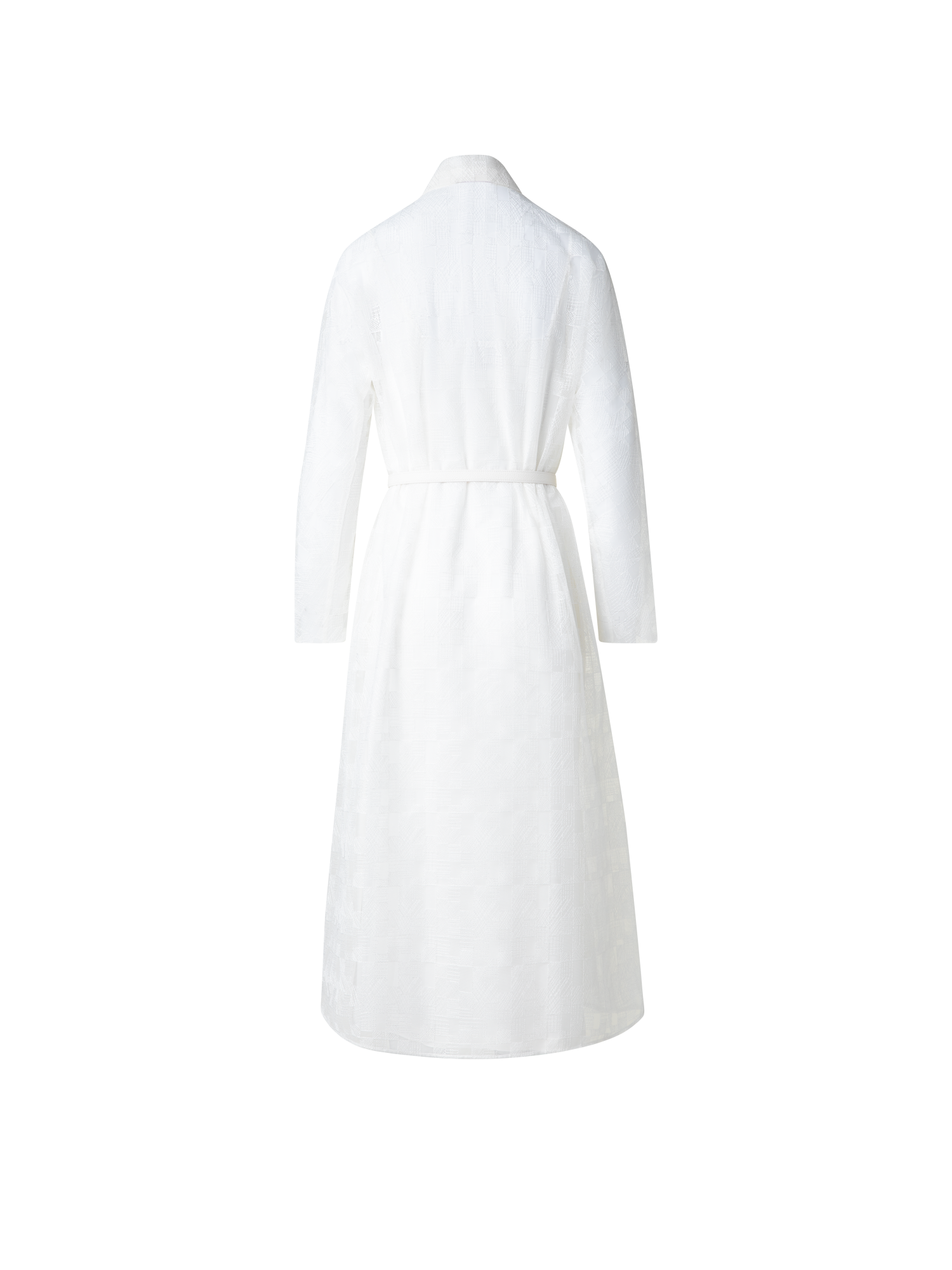 Designer Shirt Dress in Lizzy Grid Embroidery - ecru - white
