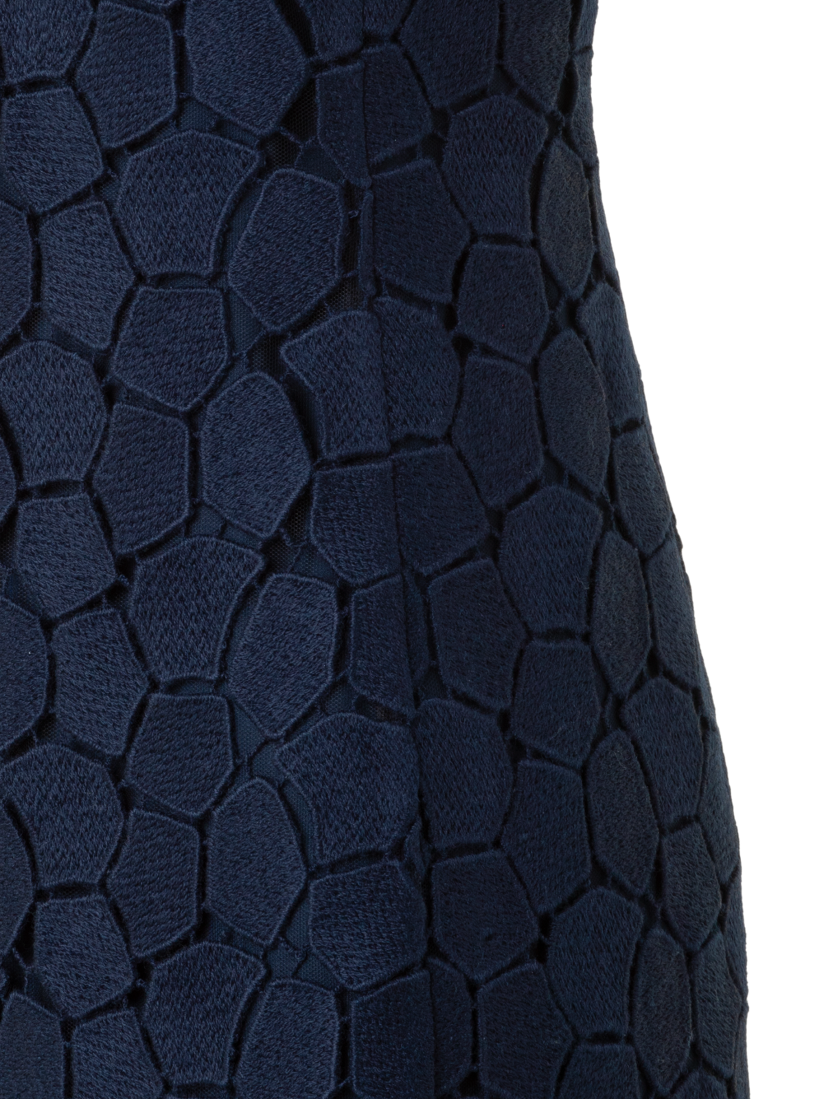 Designer Fringe Sheath Dress in Lapis Lazuli Embroidery - neutral - navy - blue