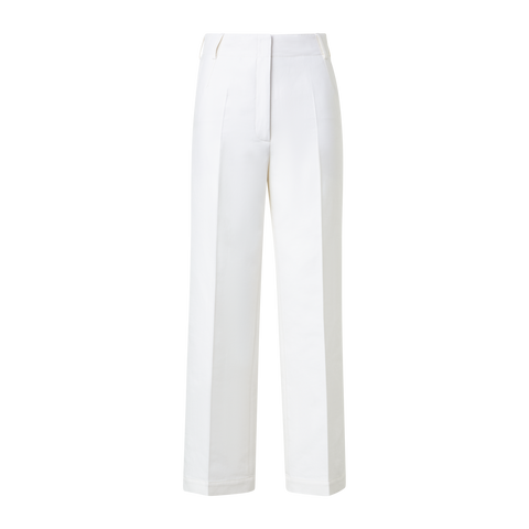 Cropped Cotton Twill Pants