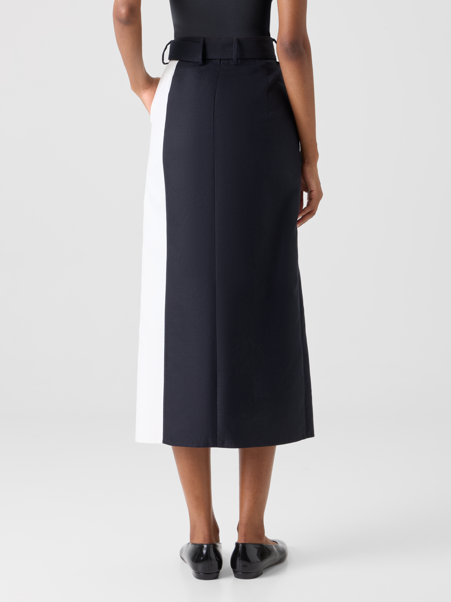 Designer Midi Skirt with Wrap Look and Cloud Print - multicolor 