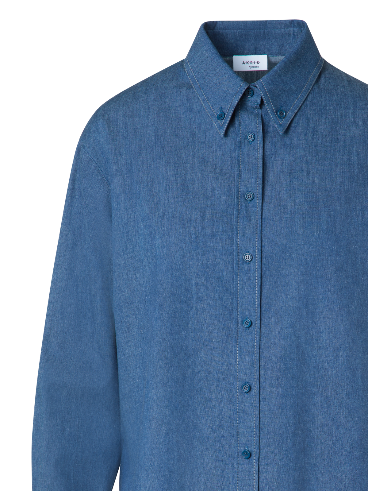Designer Oversized Lightweight Cotton Denim Shirt - blue
