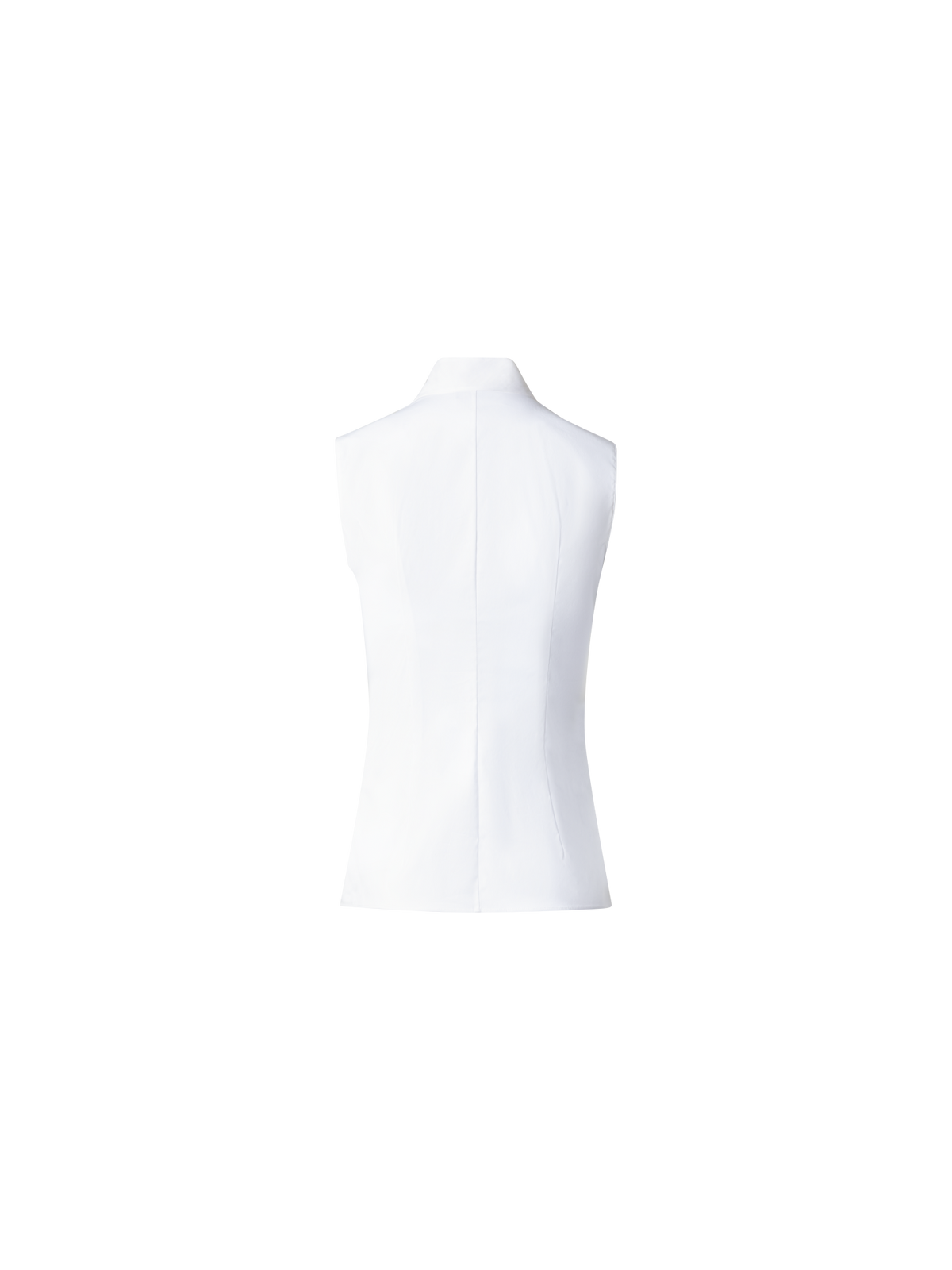 Designer Sleeveless Cotton Stretch Gilet Blouse - white