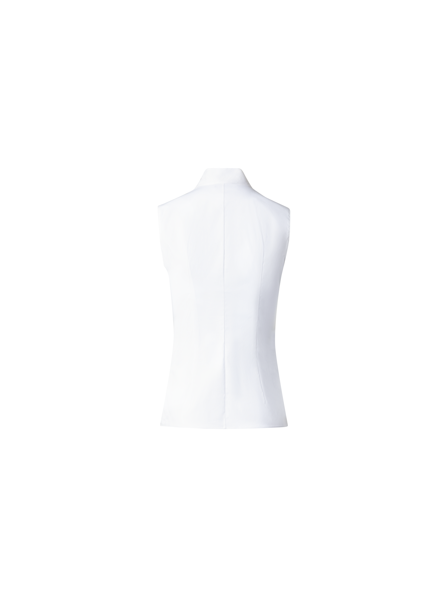 Designer Sleeveless Cotton Stretch Gilet Blouse - white