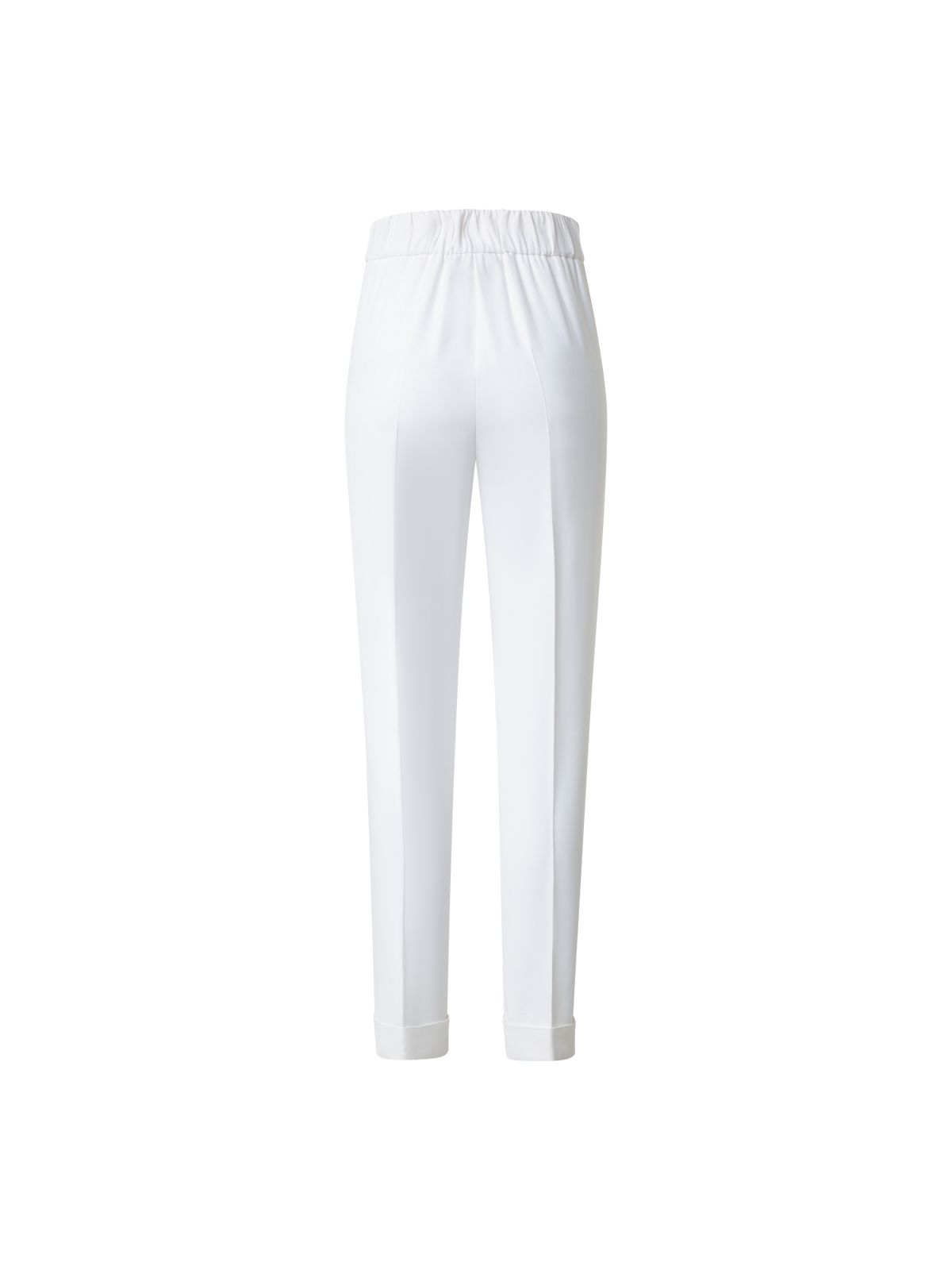 Designer Tapered Crêpe Pants - ecru - white