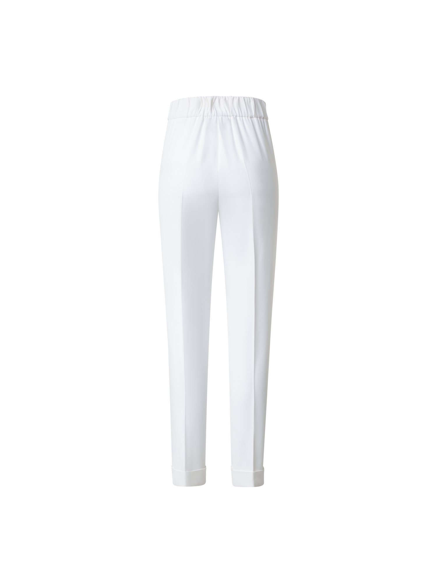 Designer Tapered Crêpe Pants - ecru - white