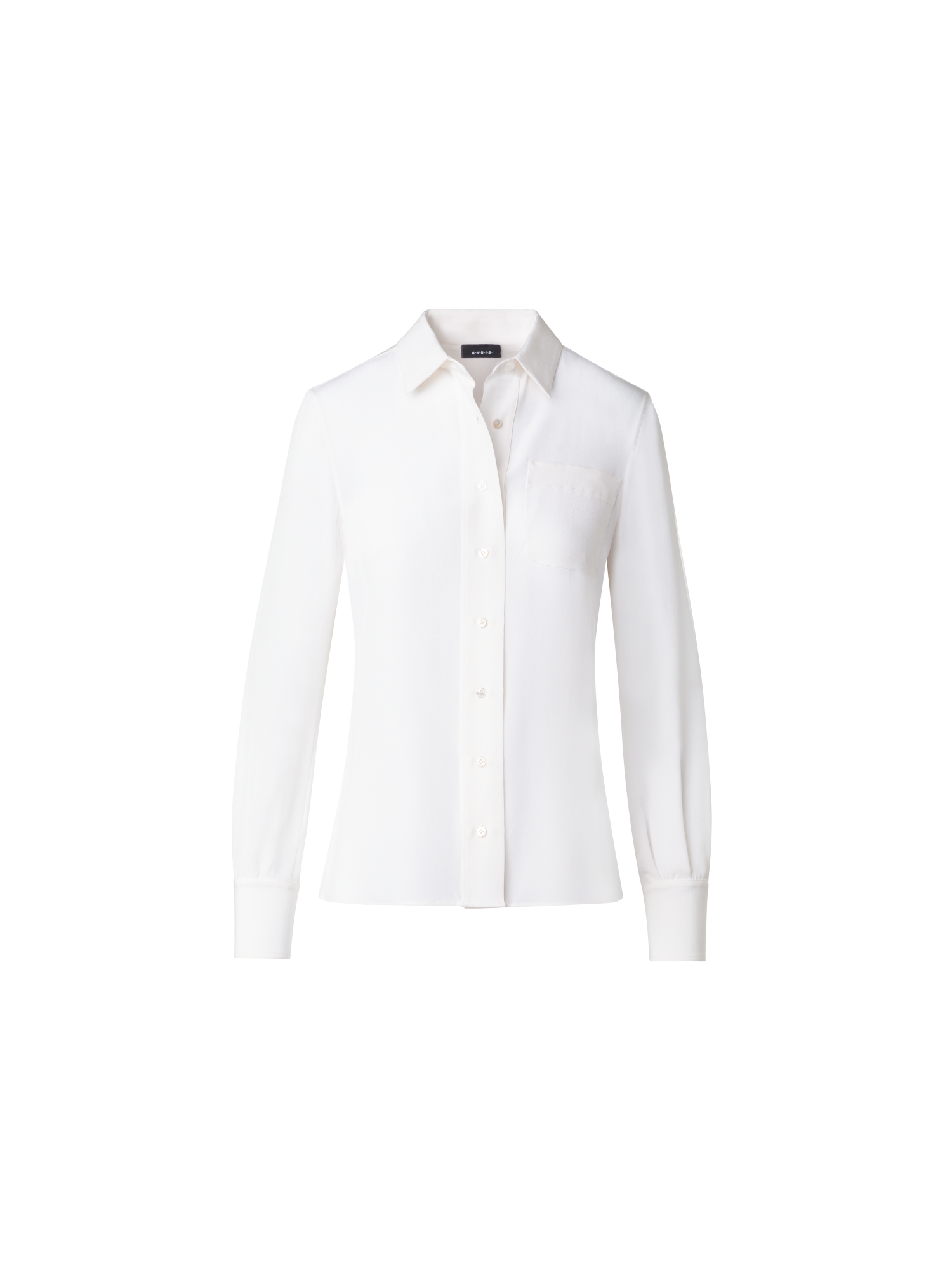 Designer Silk Crêpe Blouse - ecru - white