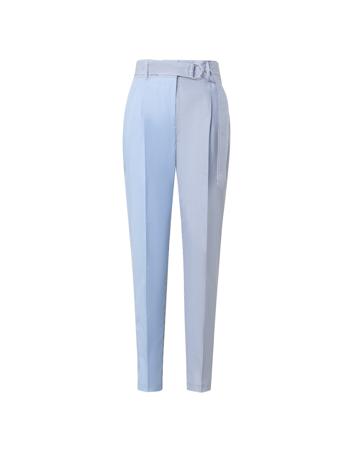 Designer Tapered Cotton Poplin Striped Pants - multicolor