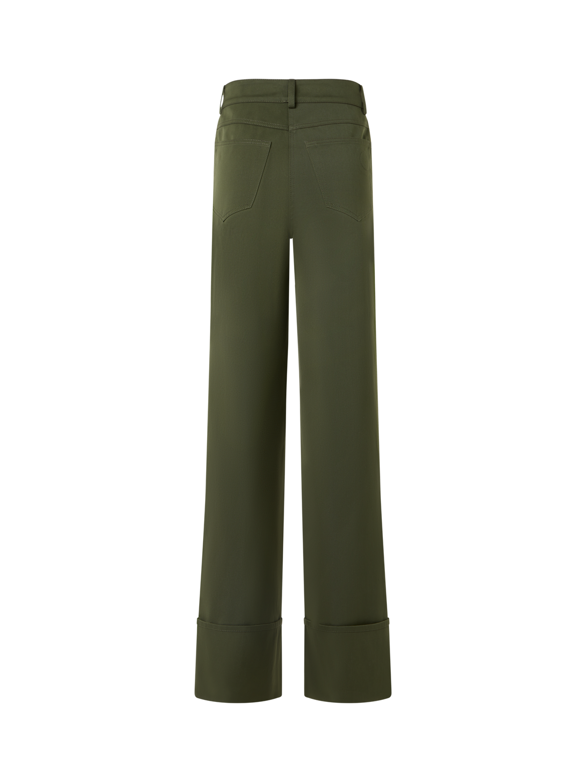 Designer Cooper Straight Wide-Leg Pants in Cotton Gabardine - green