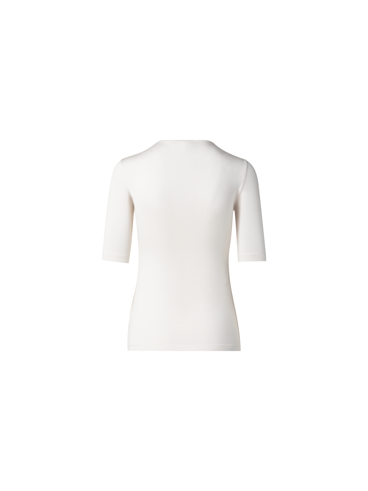 Designer 3/4 Length Sleeve Shirt from Silk Jersey - ecru - white