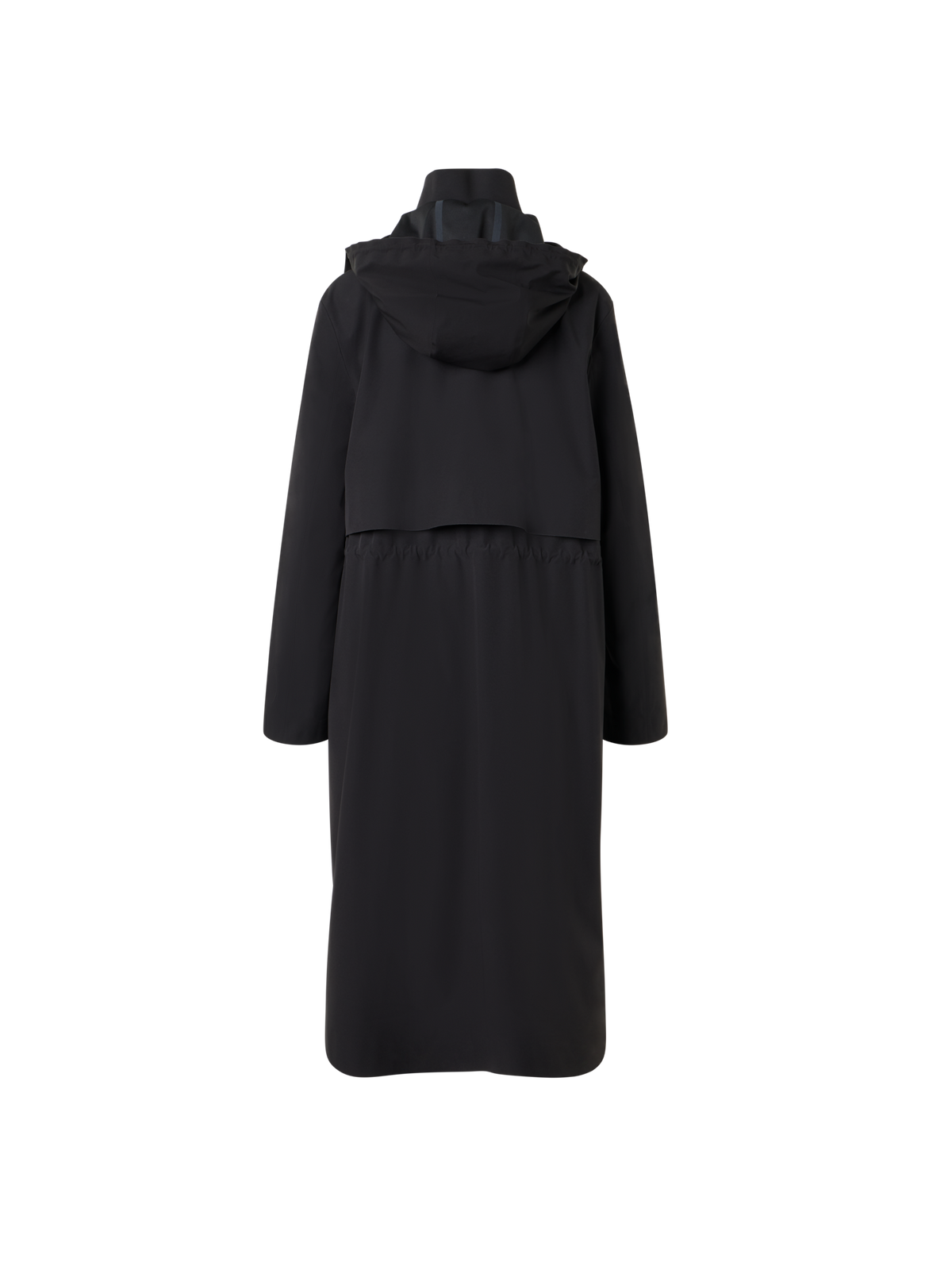 Designer Water-Repellent Fitted Techno Parka - black