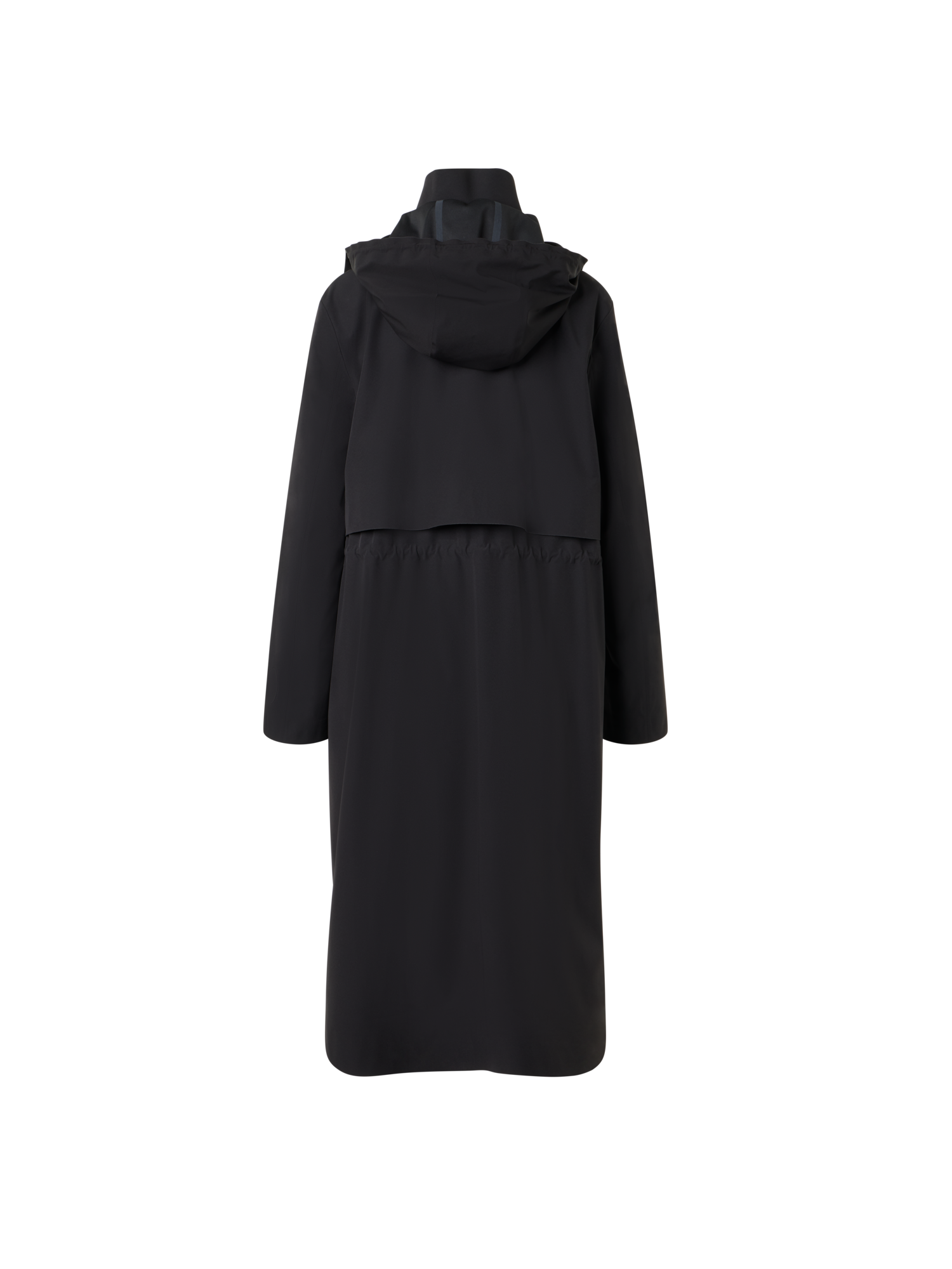 Designer Water-Repellent Fitted Techno Parka - black