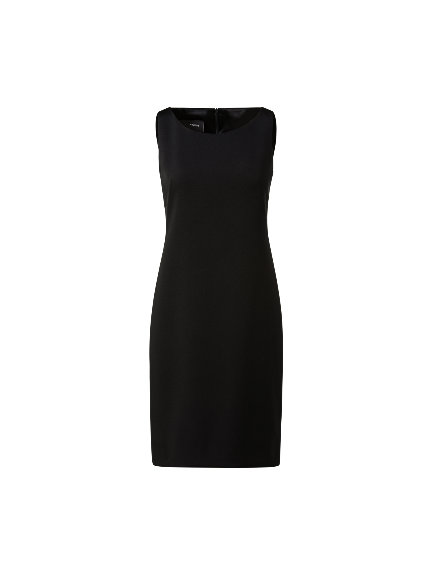 Designer Silk Crêpe Stretch Sheath Dress - black