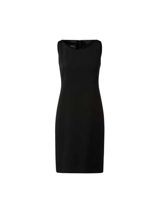Designer Silk Crêpe Stretch Sheath Dress - black