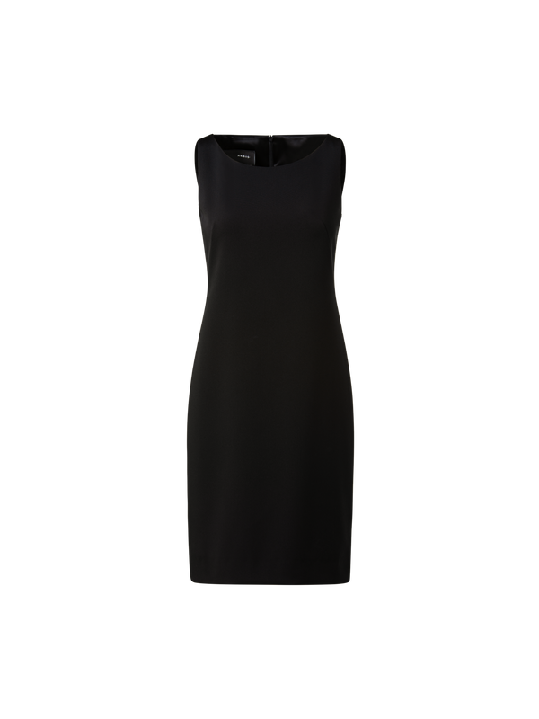 Designer Silk Crêpe Stretch Sheath Dress - black