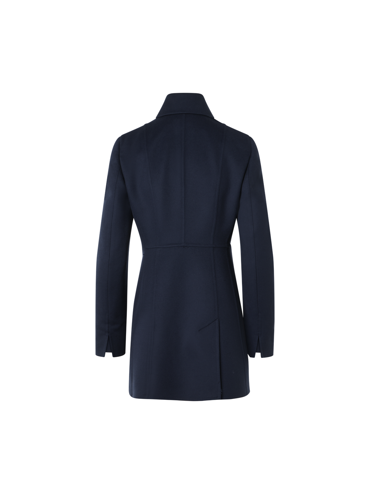Designer Wool Double-Face Short Coat - navy