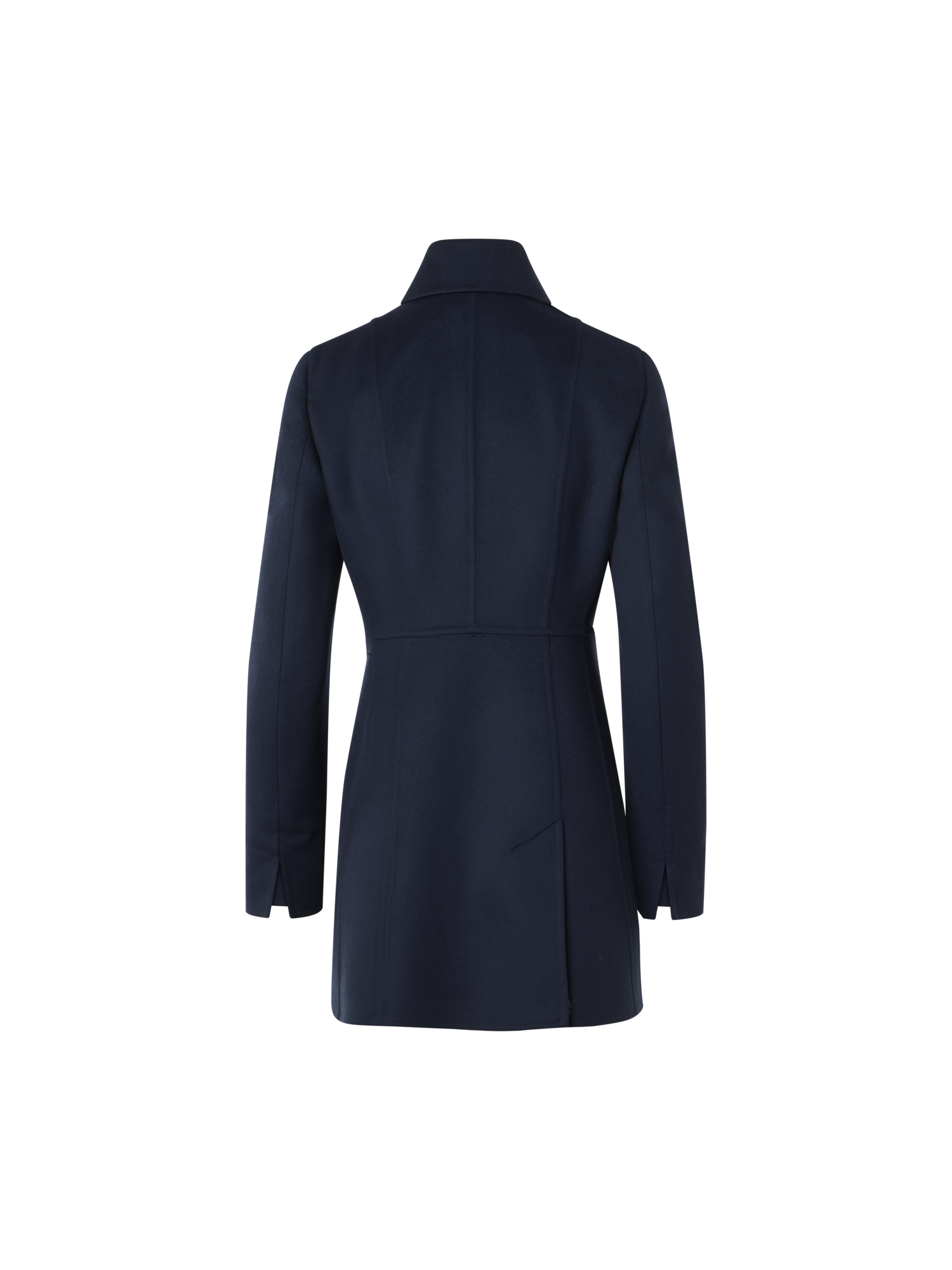 Designer Wool Double-Face Short Coat - navy