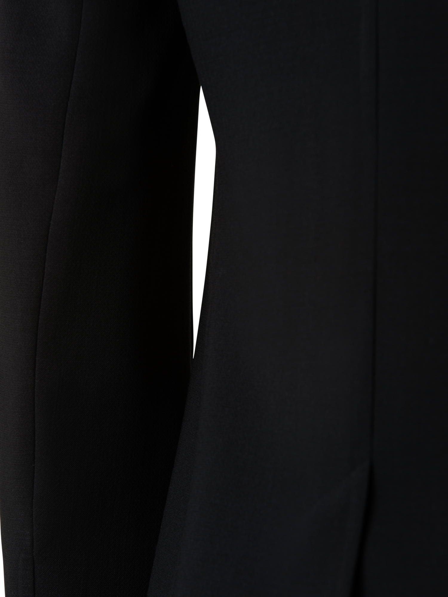 Designer Wool Double-Face Blazer with Elongated Lapel - black