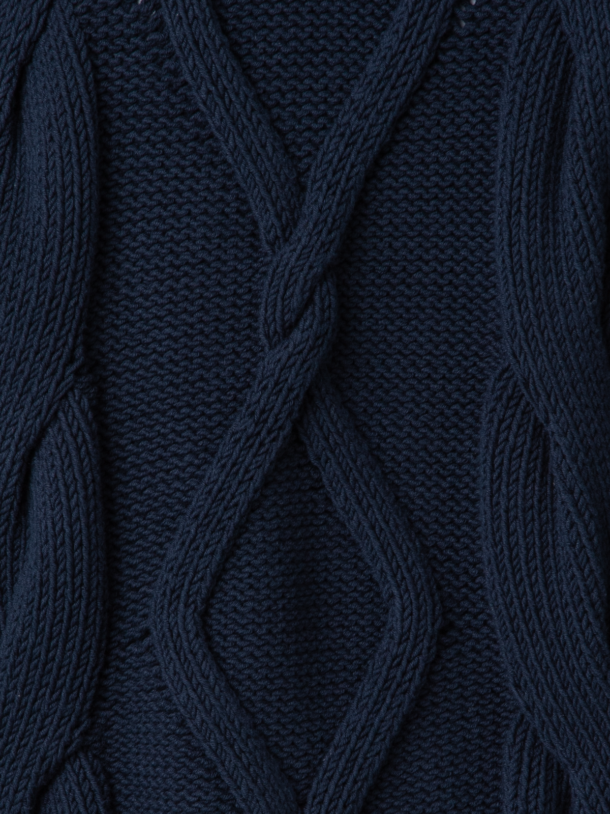Designer Cardigan in Chunky Cotton Cable Knit - navy - blue