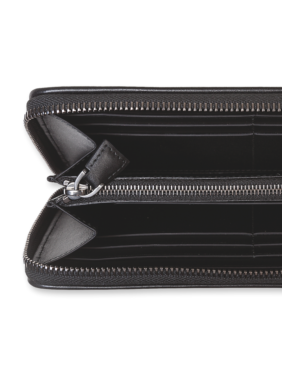 Designer Long Zip Wallet in Horsehair - black
