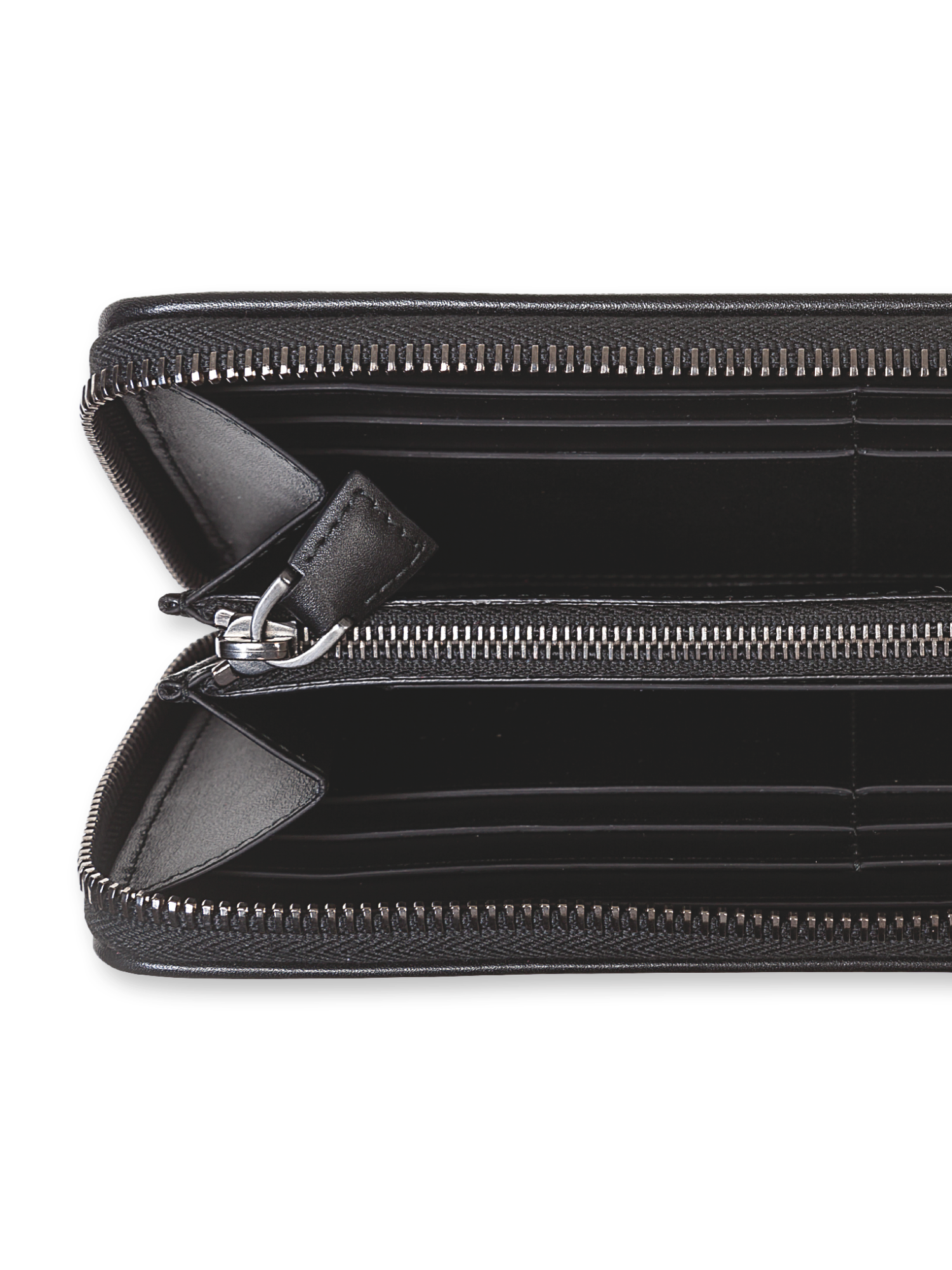 Designer Long Zip Wallet in Horsehair - black