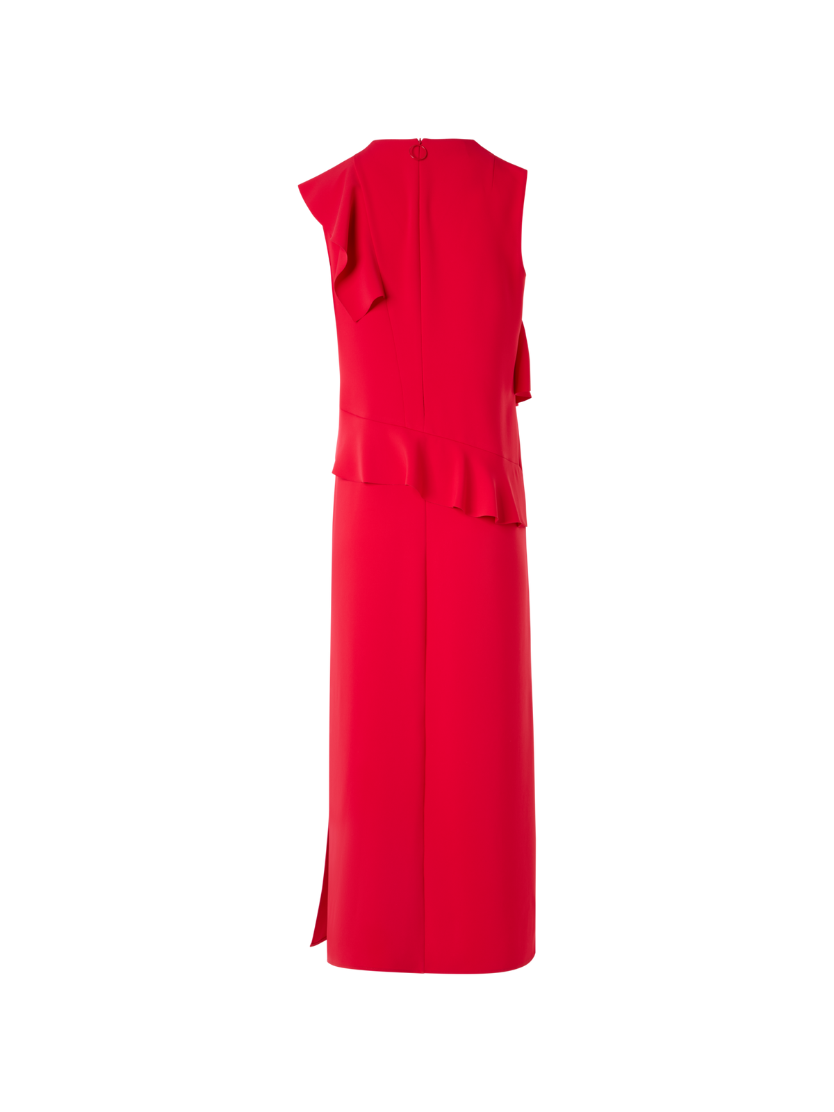 Designer Sleeveless Lasercut-Crêpe Tunic Dress - red