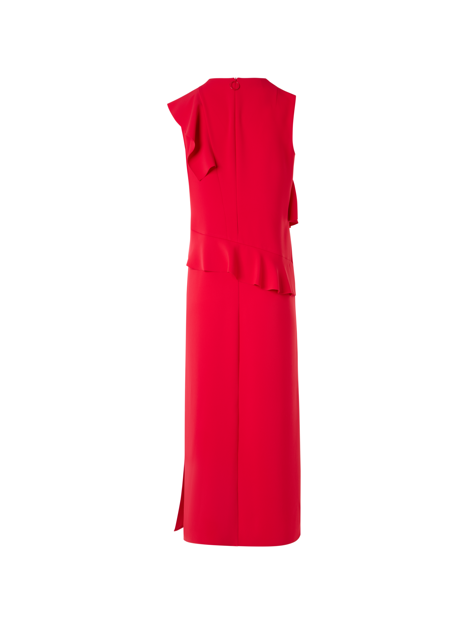 Designer Sleeveless Lasercut-Crêpe Tunic Dress - red