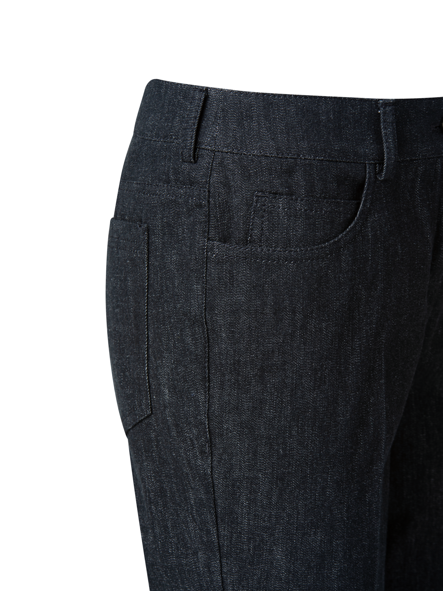 Designer Slim Cotton Denim Stretch Pants - black - grey