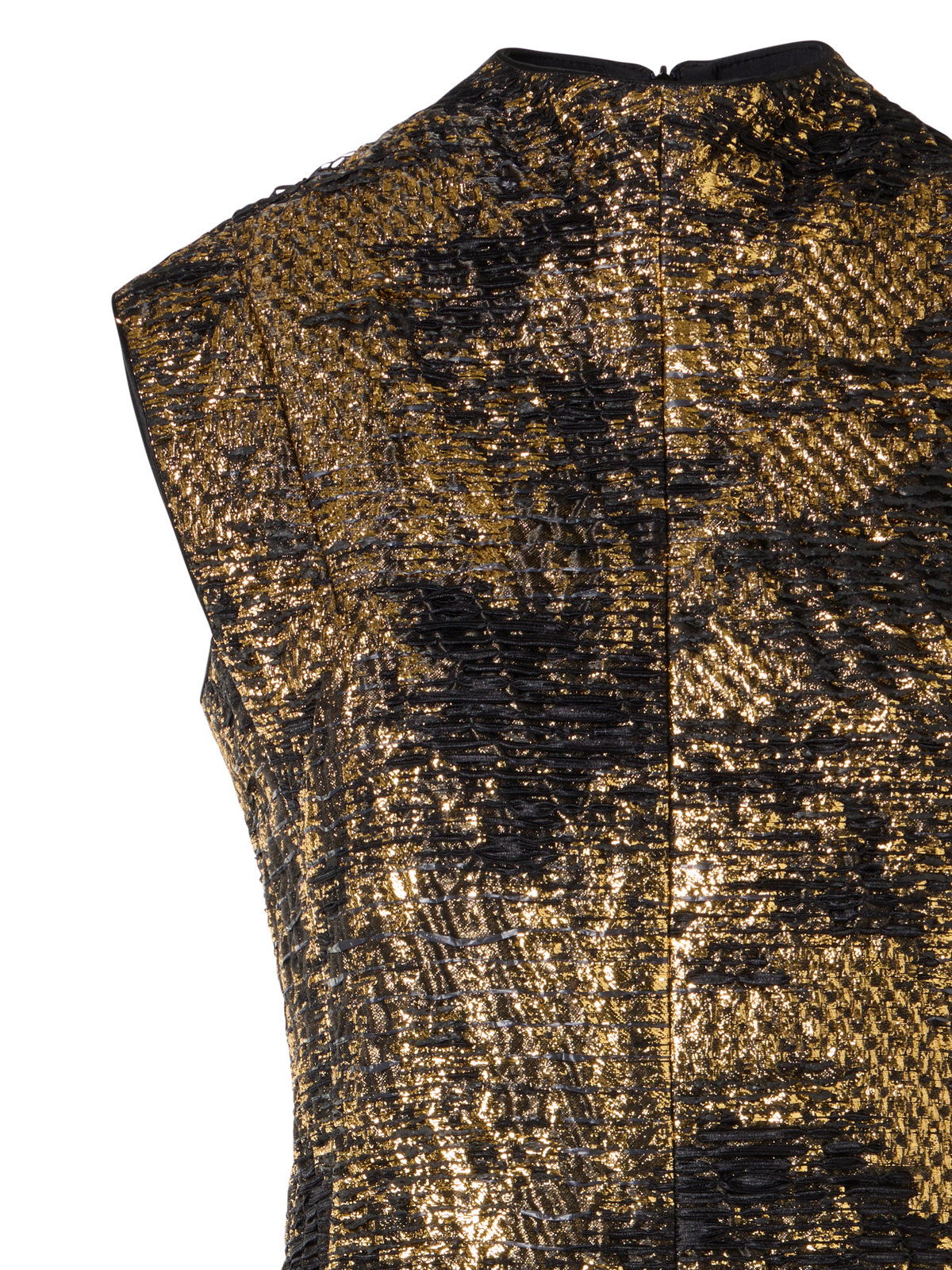 Designer Mini Dress in Fragmented Jacquard - multicolor - black - gold