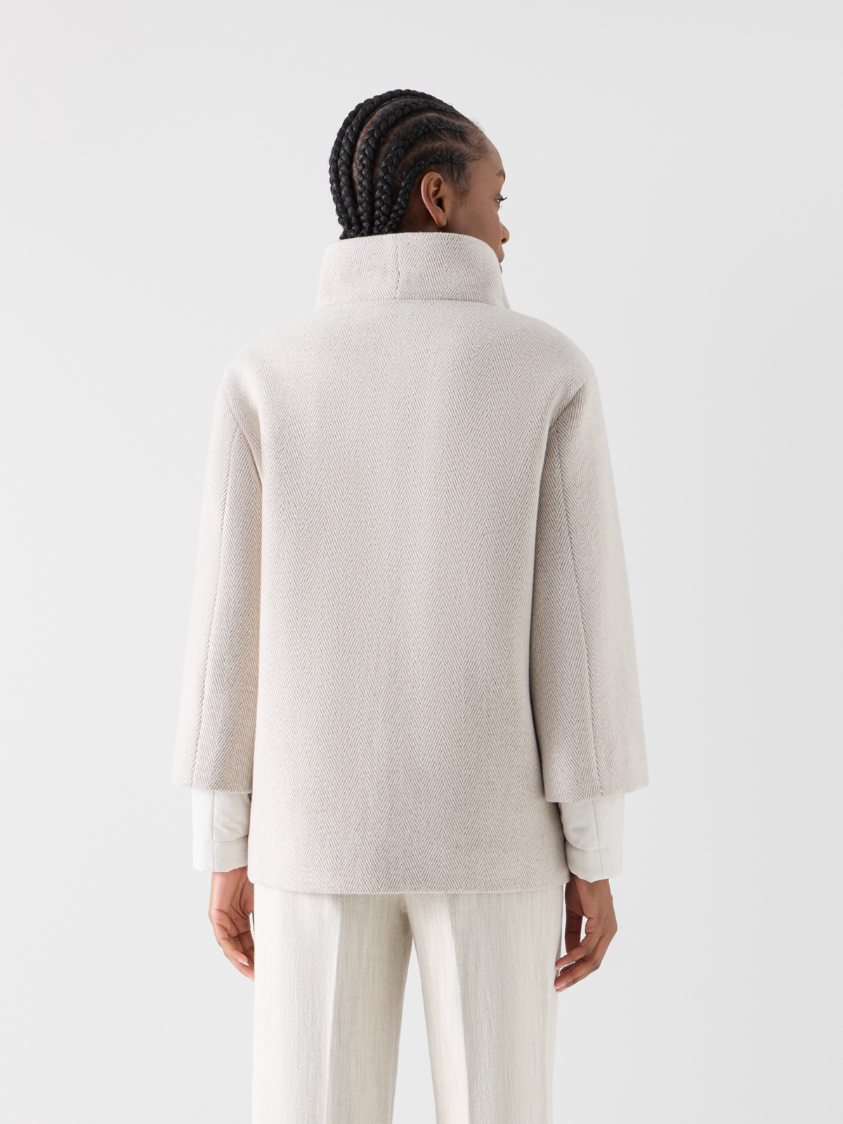 Designer Two-in-One Coat with Dot Quilt Layer - beige #editorial
