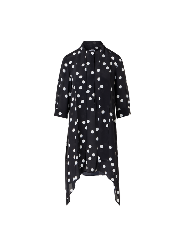 Designer Viscose-Silk Crêpe Blouse - black