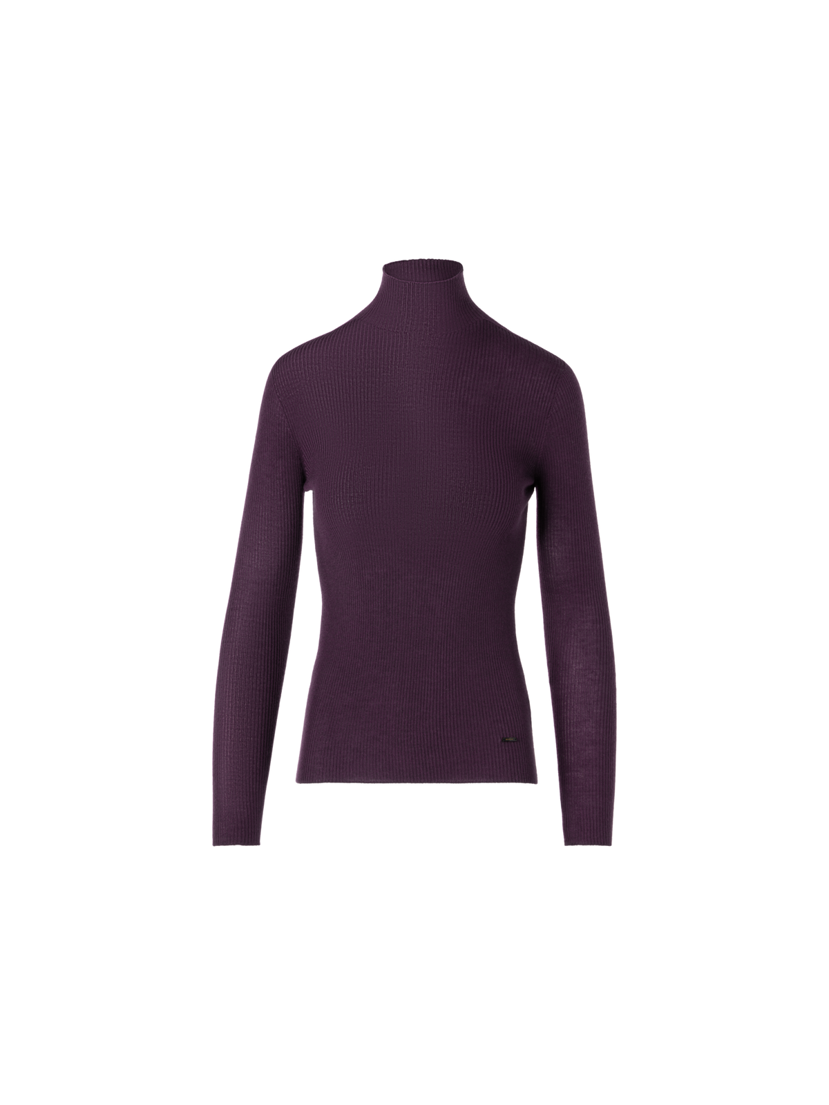 Designer Fine Rib Cashmere Silk Mock Neck Sweater - red