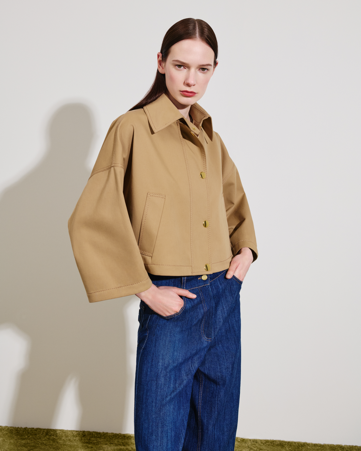Designer Water-Repellent Cotton Gabardine Jacket - neutral - beige #editorial