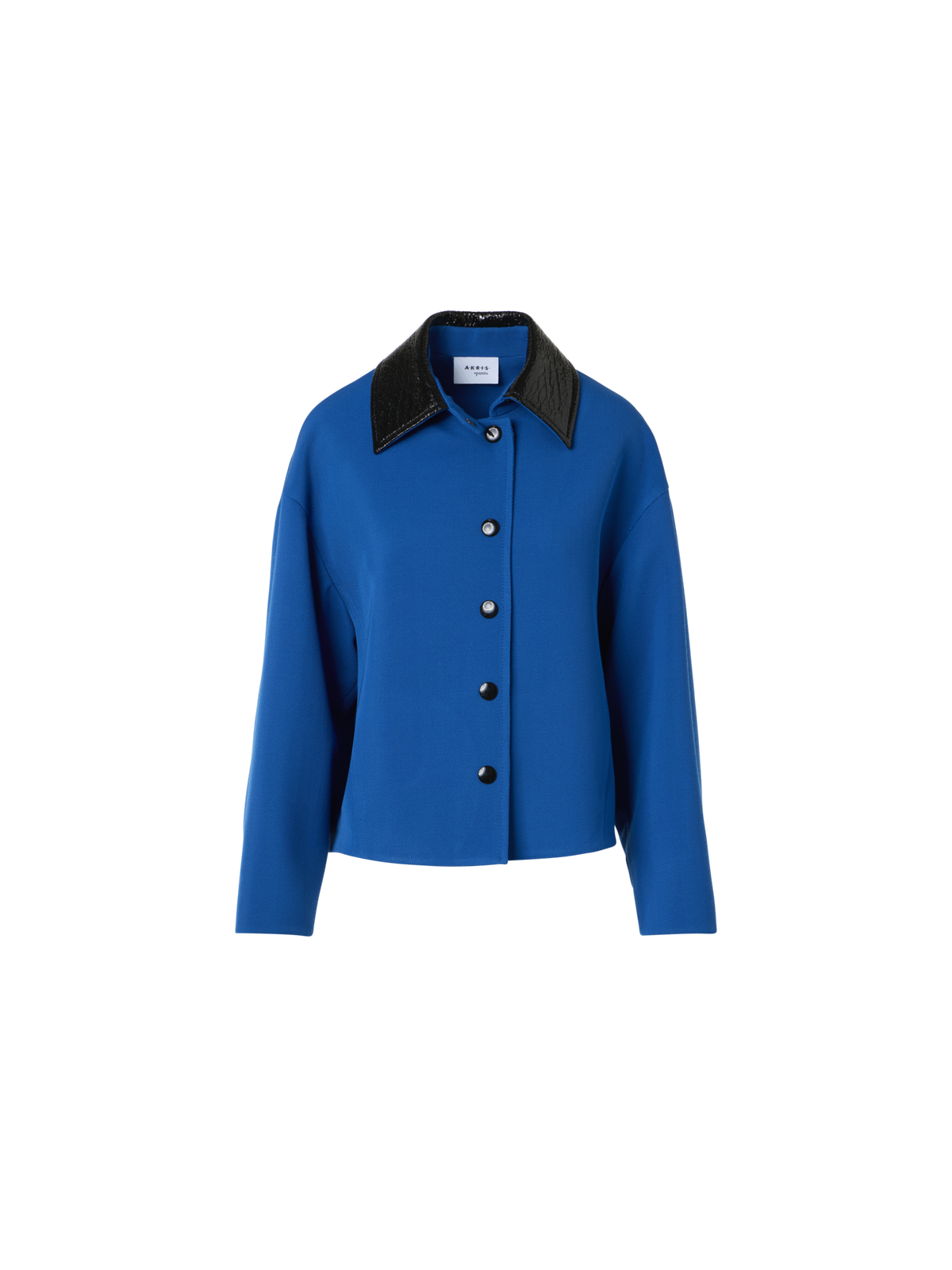 Designer Short Jacket in Heavy Wool Tricotine - blue