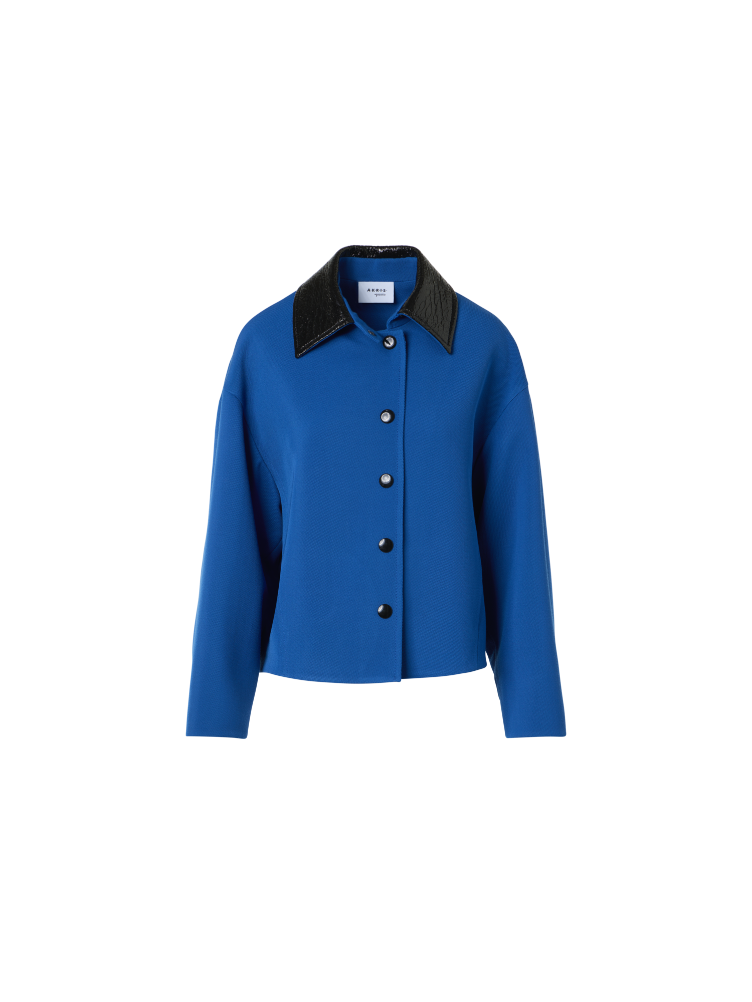Designer Short Jacket in Heavy Wool Tricotine - blue