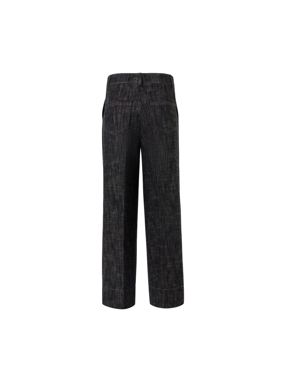 Designer Chiara Wide-Leg Pants in Washed Heavyweight Cotton-Denim - black
