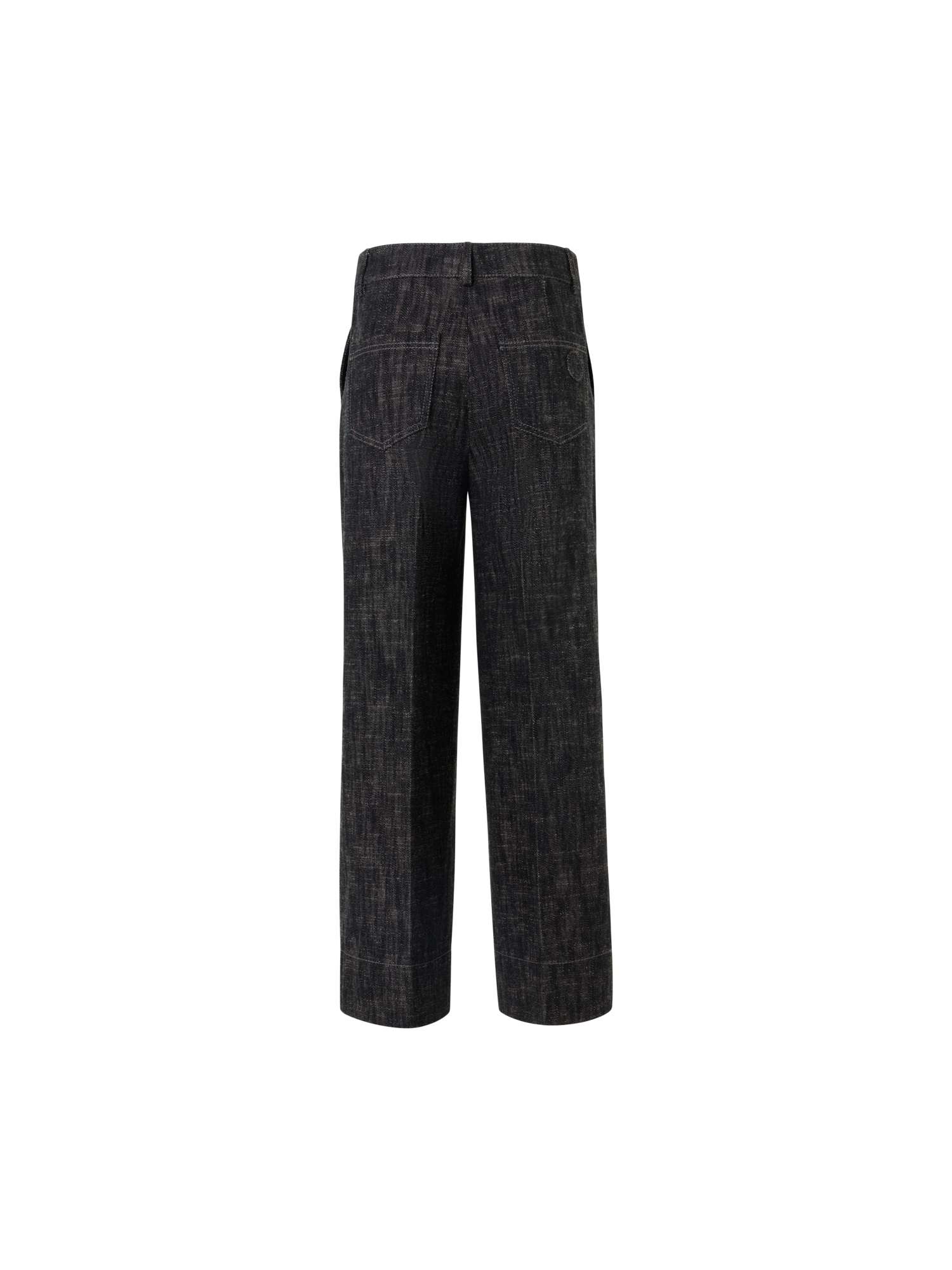 Designer Chiara Wide-Leg Pants in Washed Heavyweight Cotton-Denim - black